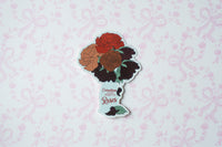 Burgundy & Blush Flower Sticker