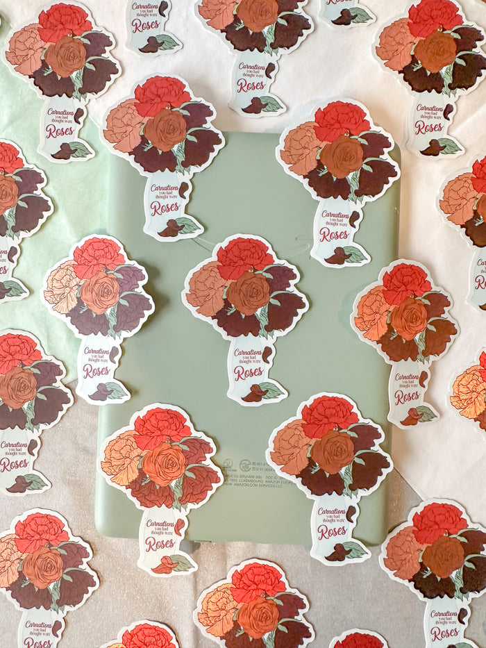 Burgundy & Blush Flower Sticker