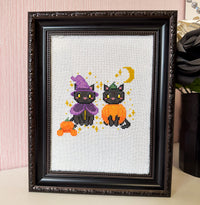 Black Cats Halloween Digital Cross-Stitch Pattern