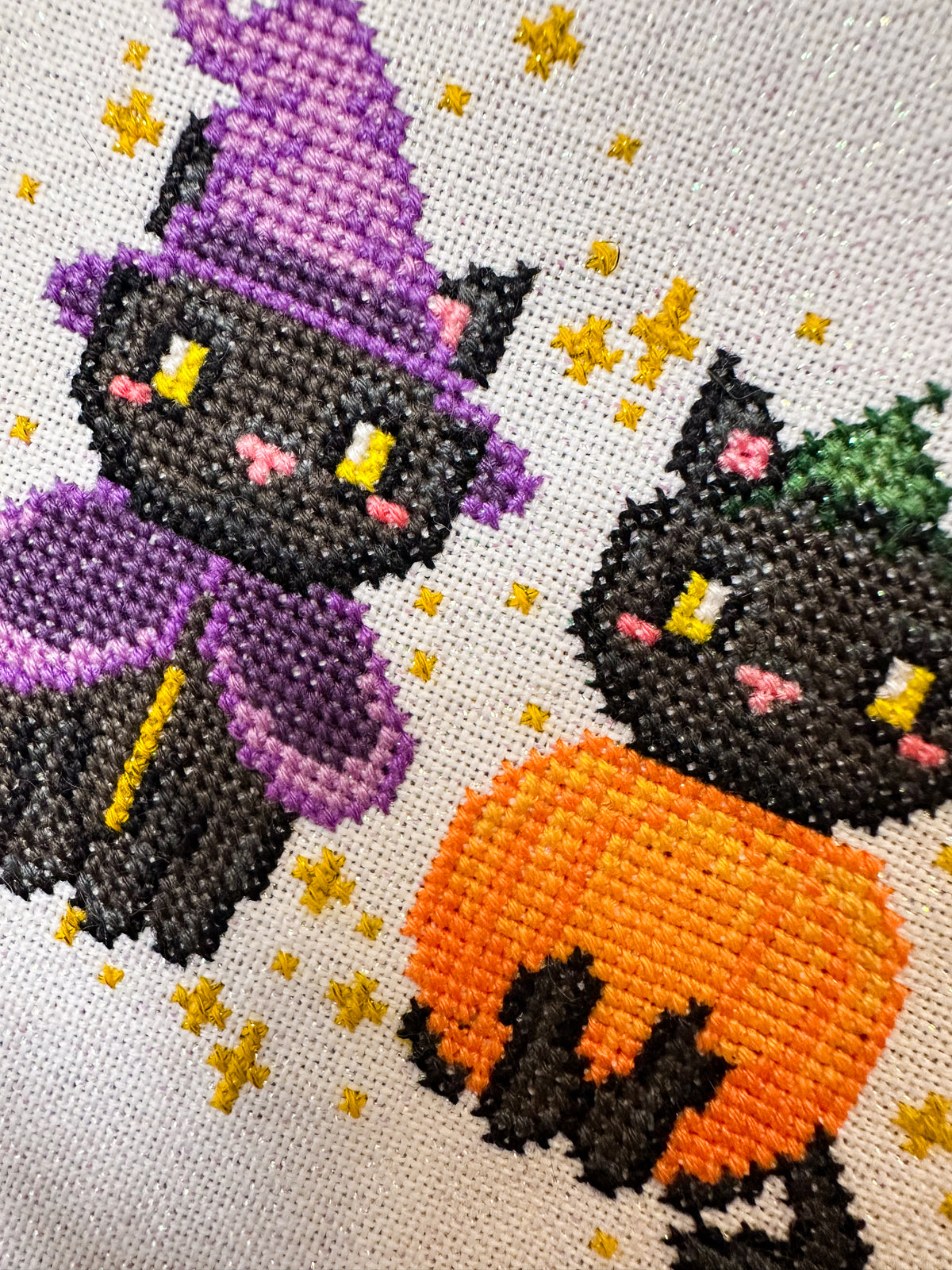 Black Cats Halloween Digital Cross-Stitch Pattern