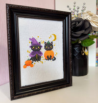 Black Cats Halloween Digital Cross-Stitch Pattern