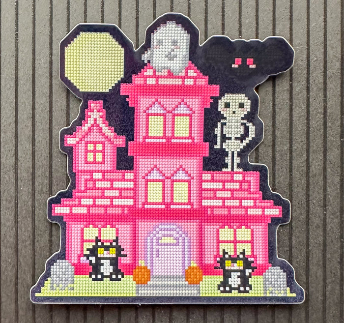 Cozy Halloween Haunted House Sticker | Cute Spooky Vinyl Sticker