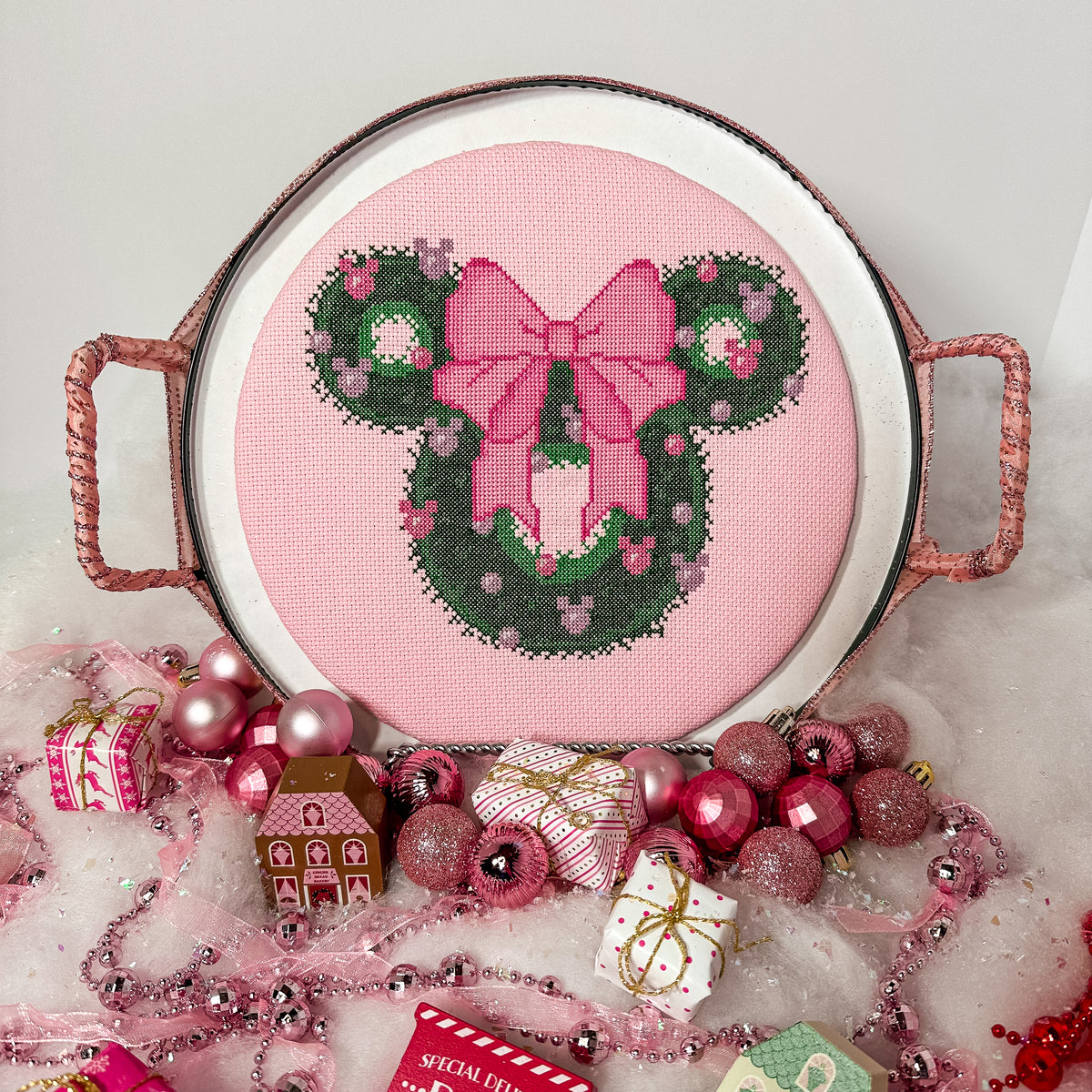 Mouse Christmas Wreath Cross-Stitch Pattern Bundle
