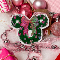 Pink and Red Mouse Wreath Christmas Sticker Bundle