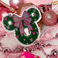 Pink and Red Mouse Wreath Christmas Sticker Bundle