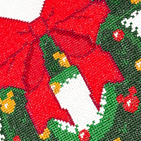 Red Mouse Christmas Wreath Cross-Stitch Pattern