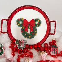 Red Mouse Christmas Wreath Cross-Stitch Pattern